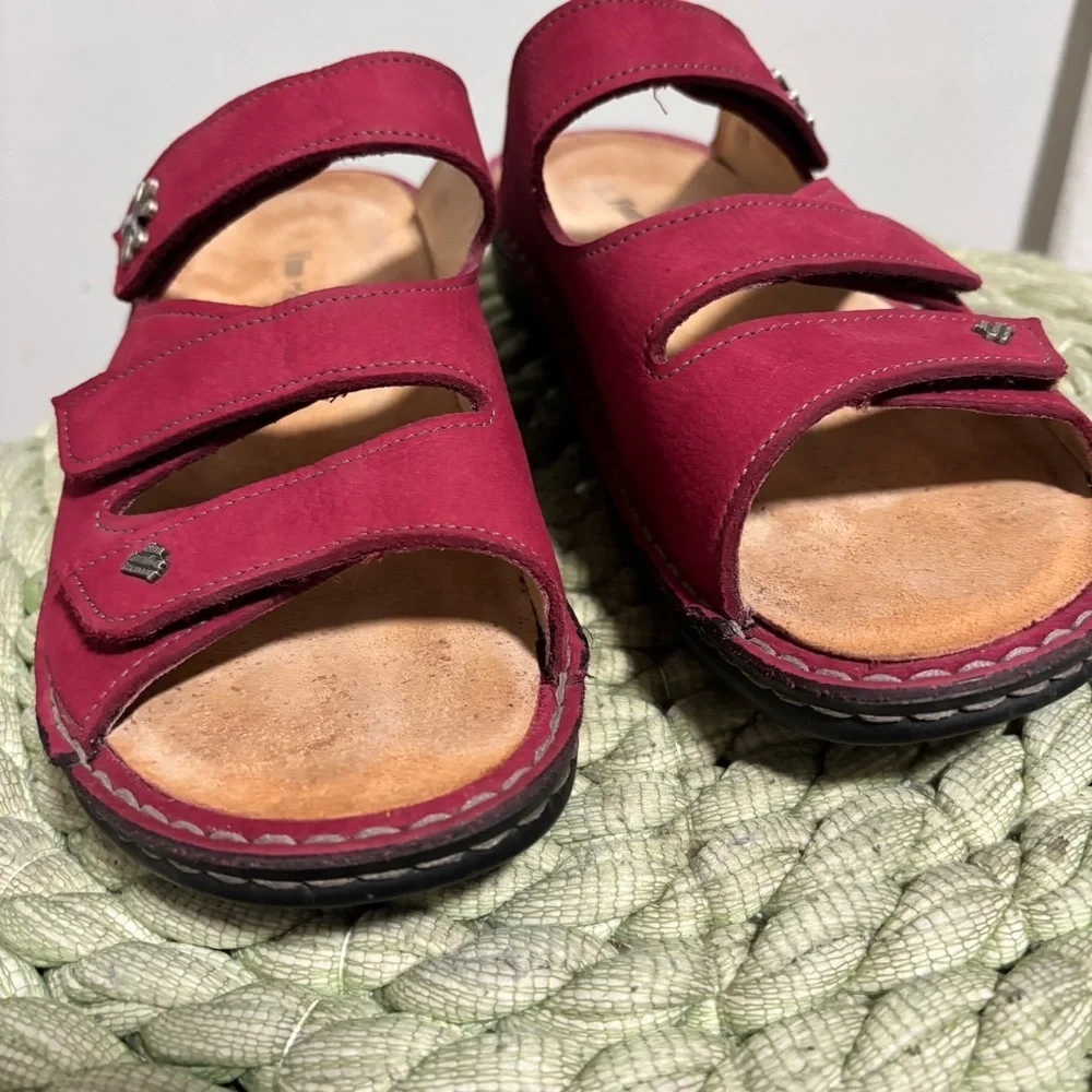 Finn Comfort Grenda Raspberry Nubuck Vienna Slide On Sandals Size 7 - Picture 7 of 11